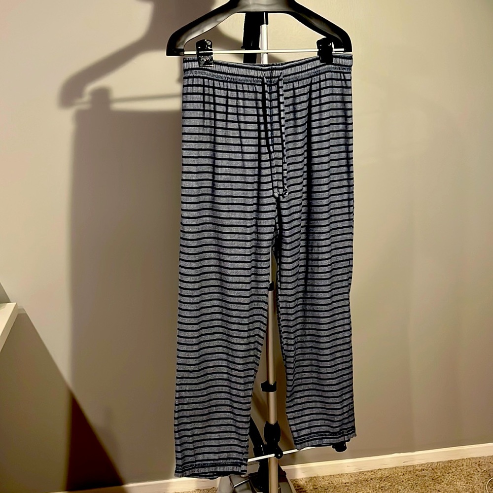 Nautica Striped Loungewear/Pajama Pants Navy/Gray Size Large